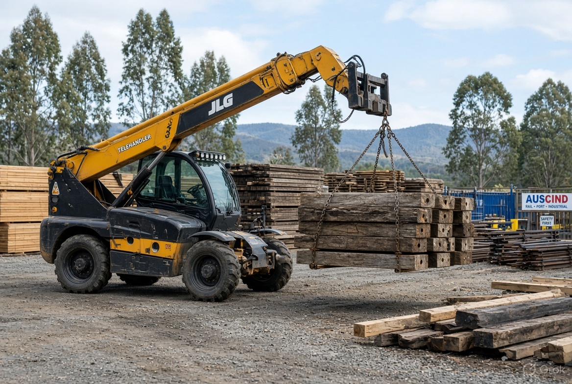 Telehandler lifting sleepers